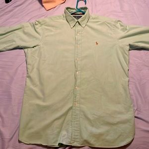 Ralph Lauren polo mint green dress shirt with full  colored horse